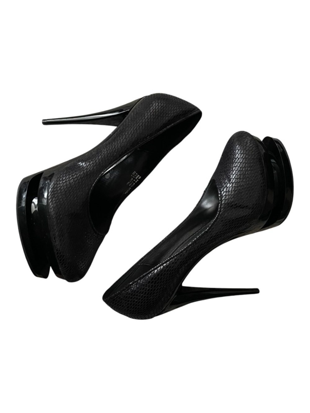 Y2K Apple Bottoms “Brittany” Double Platform Faux Snakeskin Embossed Pumps Sz 9
